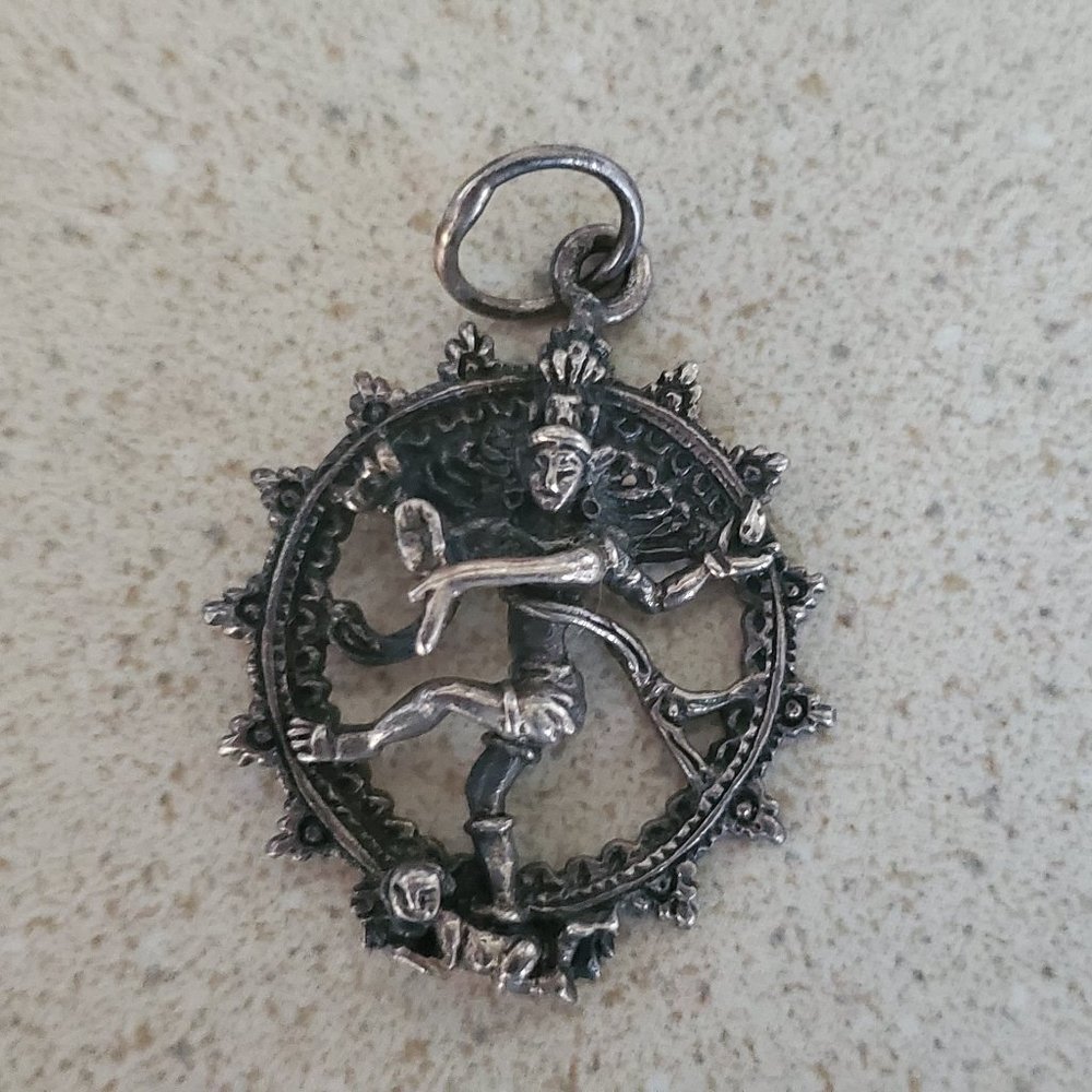 Nataraja Pendant, Sterling Silver 925 Shiva Dance